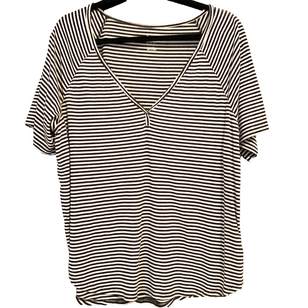 Striped V neck